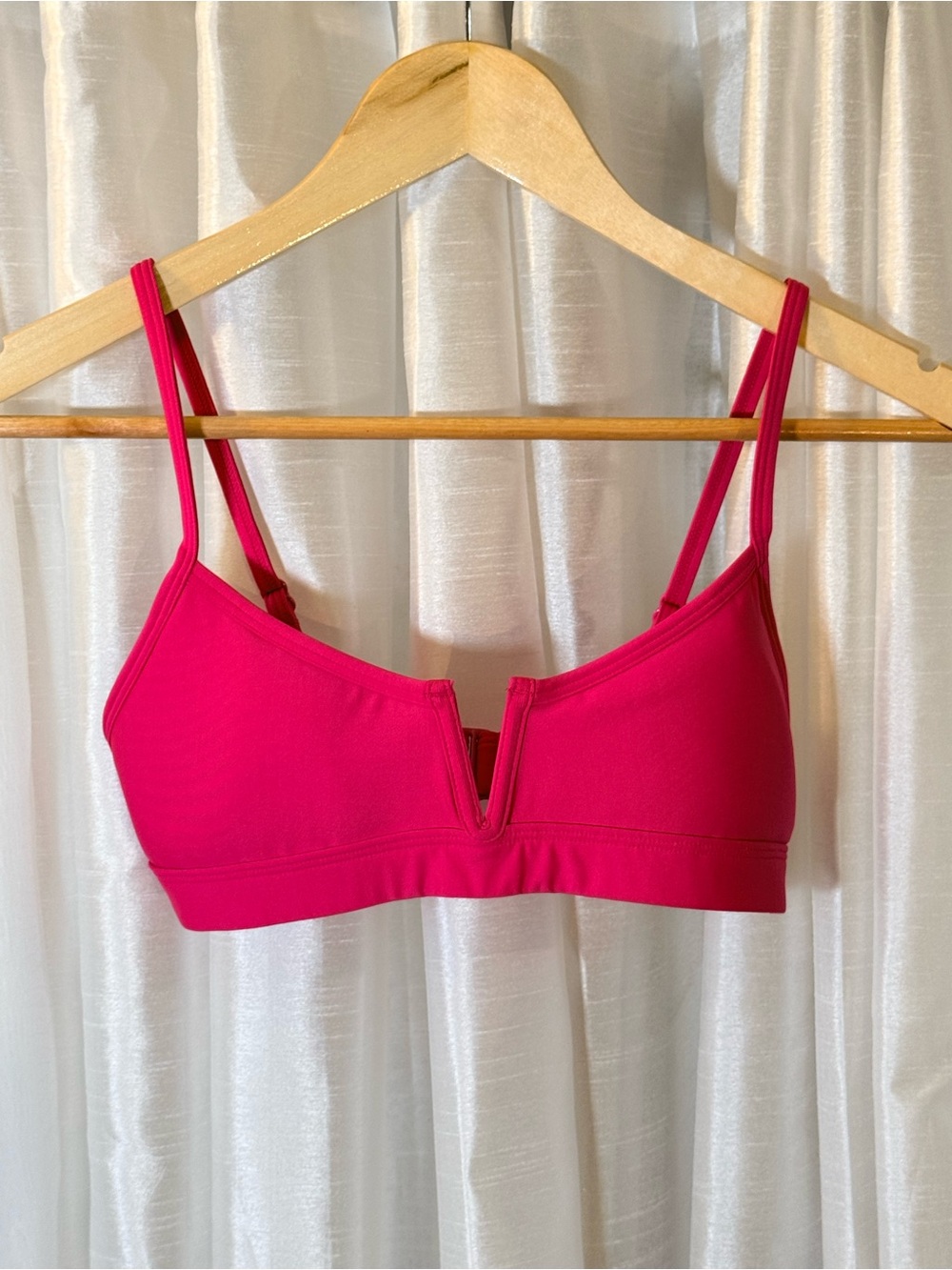 Hot Pink V-Notch Bralette with Adjustable Straps